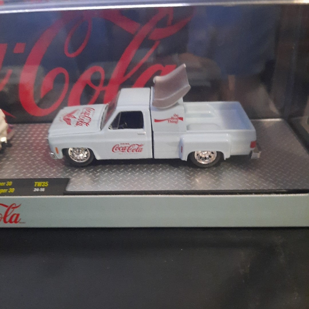M2 Machines ‘73 Chevy Cheyenne Super 30 Dually Squarebody COCA-COLA Hauler
