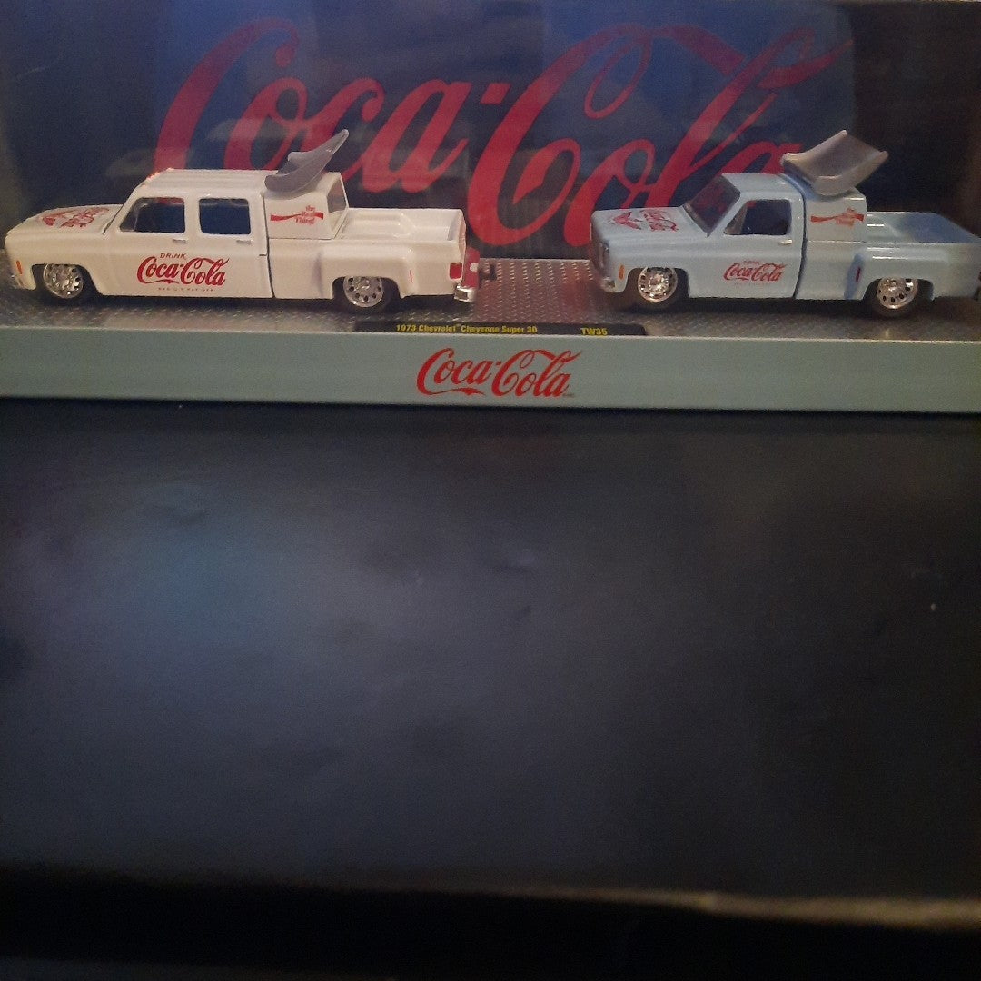 M2 Machines ‘73 Chevy Cheyenne Super 30 Dually Squarebody COCA-COLA Hauler