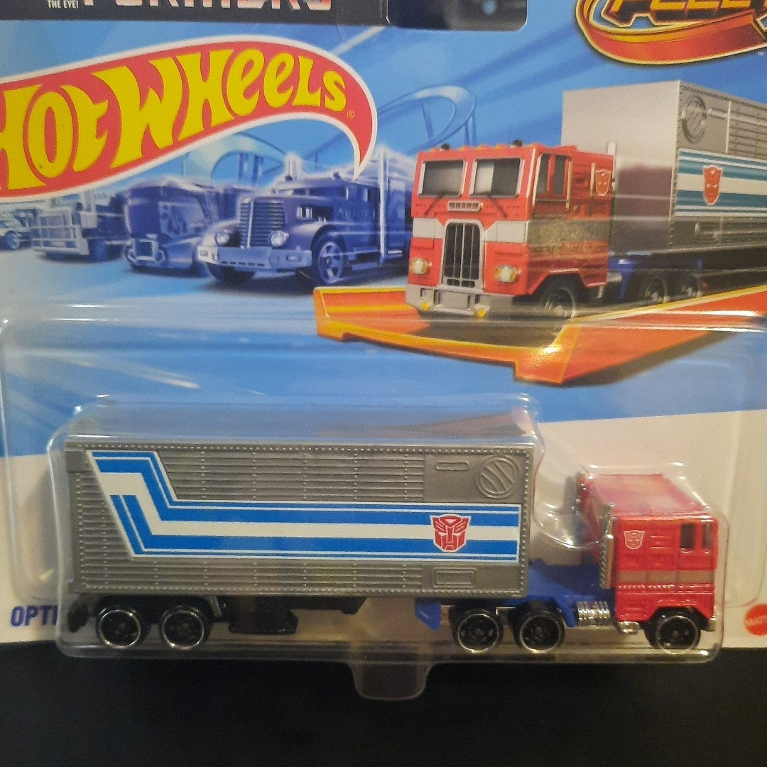 2024 Hot Wheels Optimus Prime Transformers Track Fleet NEW