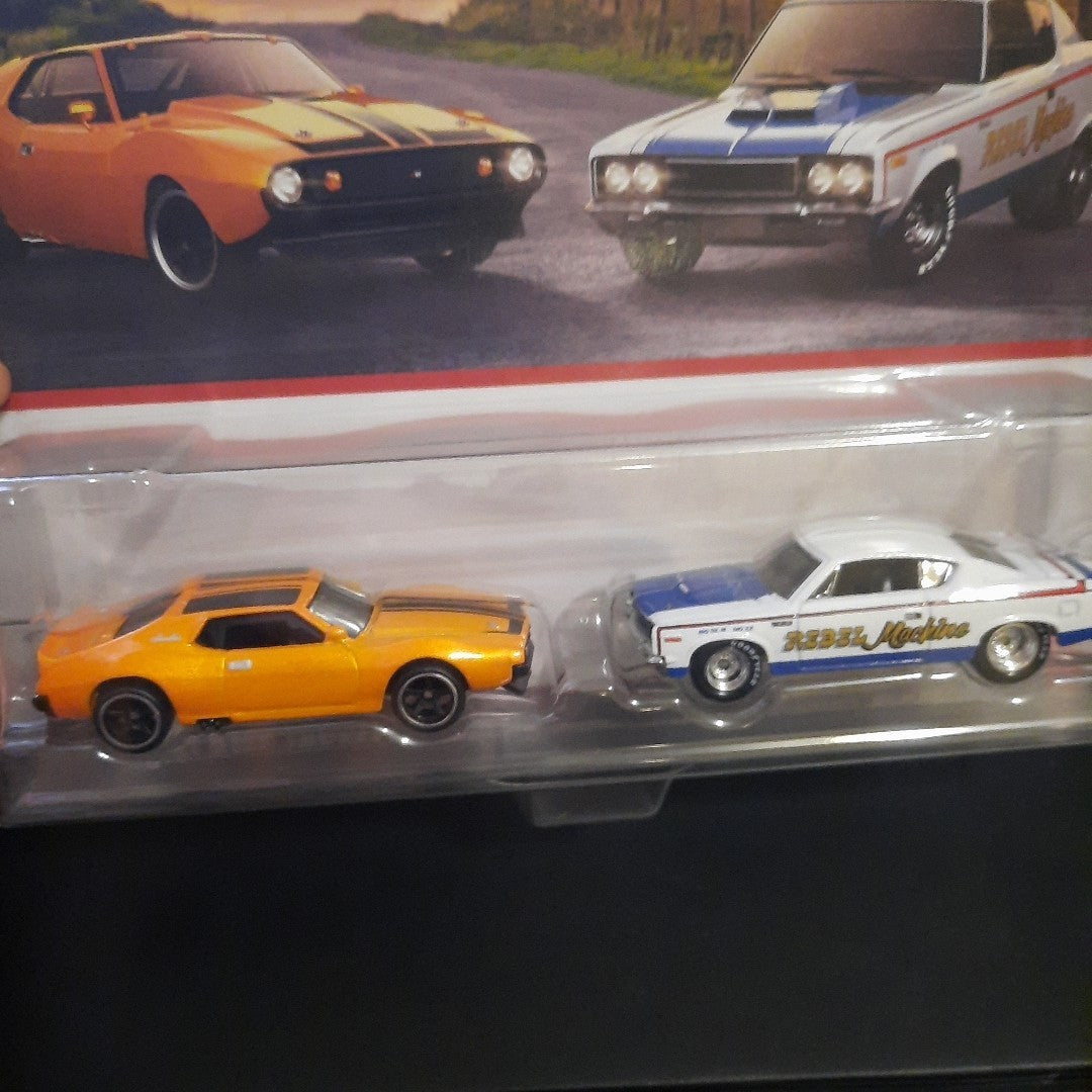 Hot Wheels Premium Car Culture Twin 2 Pack '71 AMC Javelin & AMC Rebel Machine