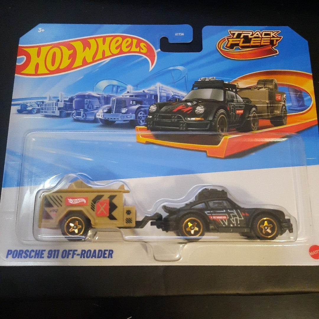 2025 Hot Wheels Track Fleet Porsche 911 Off-Roader Lot Of 2 BLACK/TAN