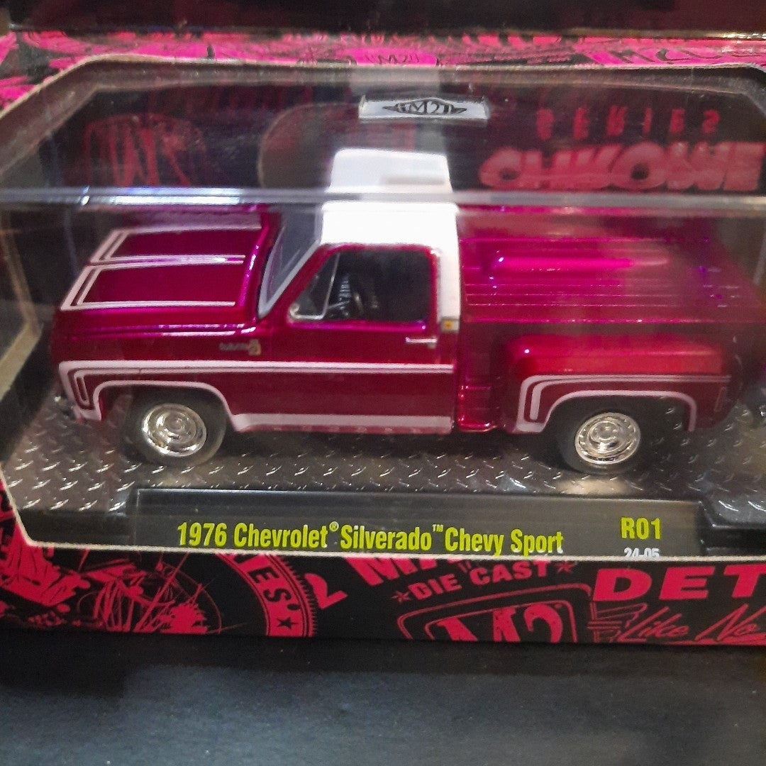 M2 Machines Pink Chrome Series Chevy VW Nissan Ford Dodge FULL SET Of 6 W Sleeve