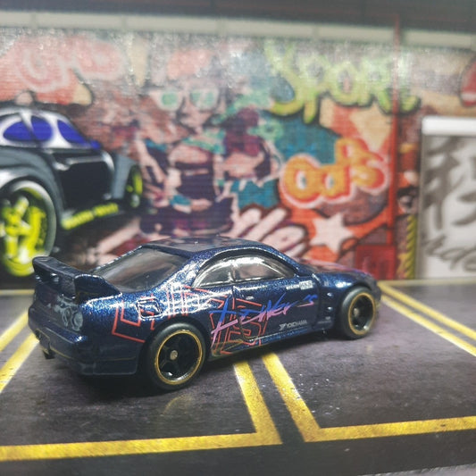 CUSTOM Nissan Skyline GT-R R33 Blue Flake HKSwith Premium Wheels W/ Rubber Tires
