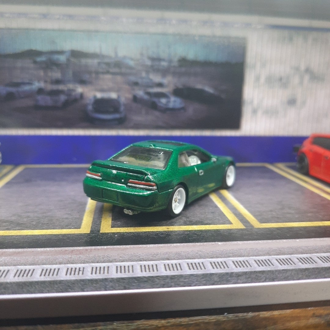CUSTOM Hot Wheels '98 Honda Prelude Metal Flake Green With Premium Wheels