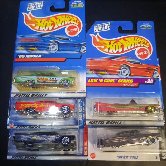 Hot Wheels Low Rider Lot Of 5 Impala Caddy Bel Air 