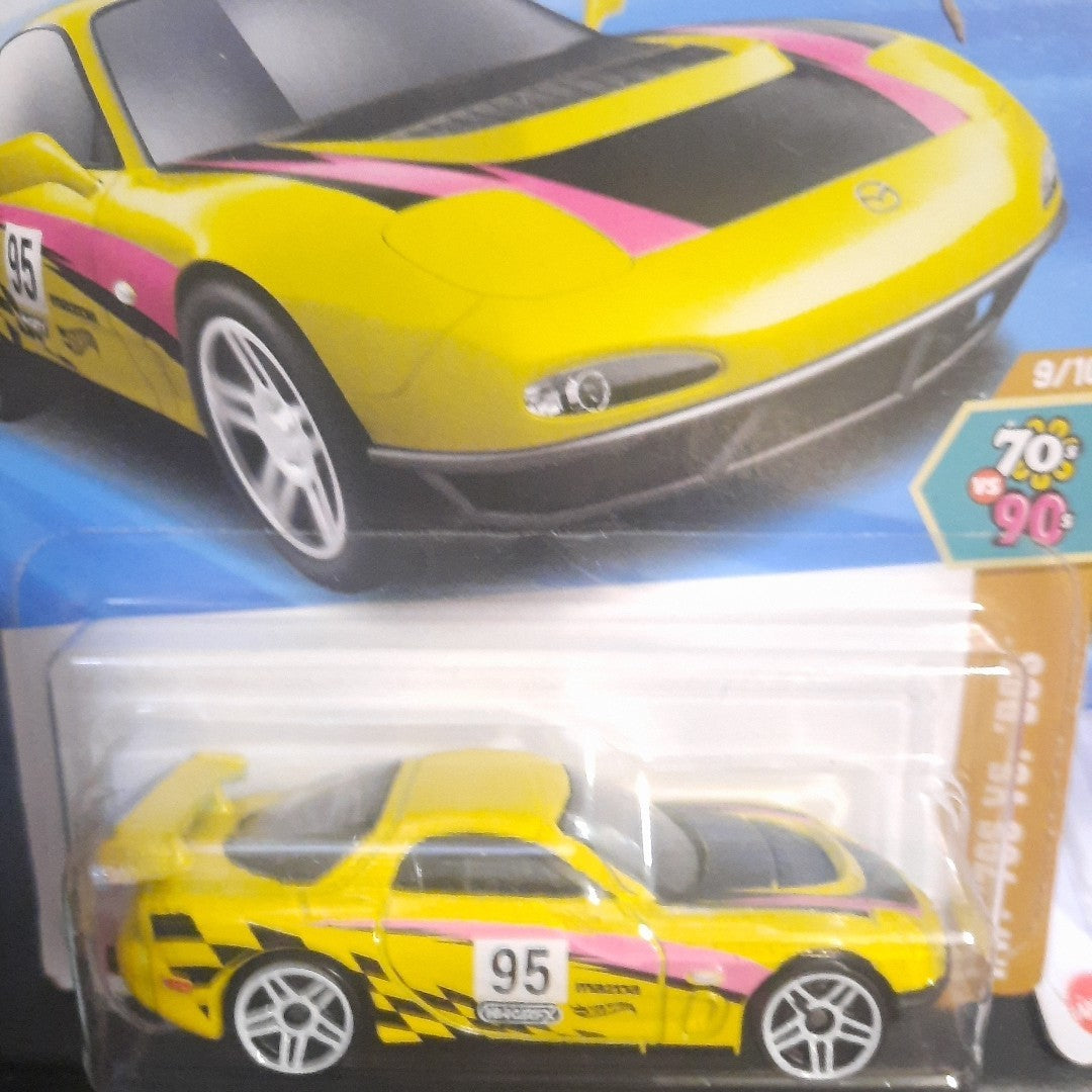 2025 Hot Wheels 95 Mazda RX-7 Drift 70s vs 90s 2 Pack Red/Yellow