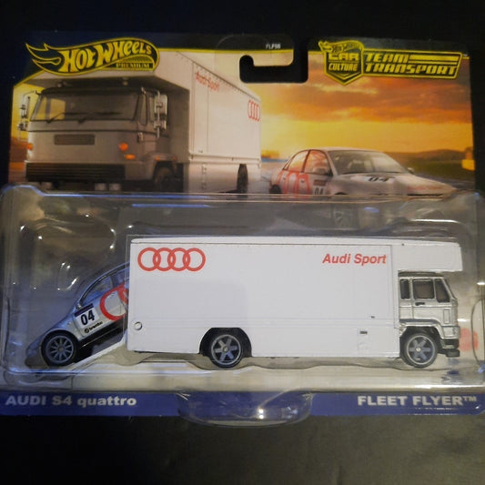 Hot Wheels Premium Team Transport #77 Audi S4 quattro & Fleet Flyer