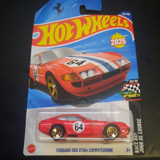2025 Hot Wheels #222 Race Day 10/10 FERRARI 365 gtB4 COMPETIZIONE Red 