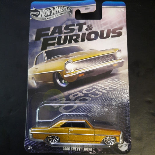 Hot Wheels 2025 Silver Series Fast & Furious Racing Course 1966 Chevy Nova Gold
