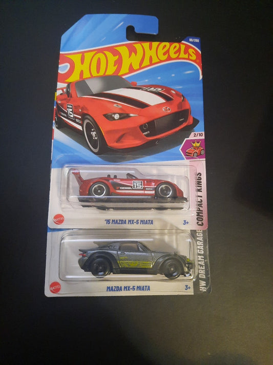 2025 Hot Wheels Mazda Mx-5 Miata/15 MX-5 Miata 2 Pack NEW Box Ships