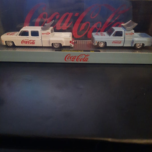 M2 Machines ‘73 Chevy Cheyenne Super 30 Dually Squarebody COCA-COLA Hauler
