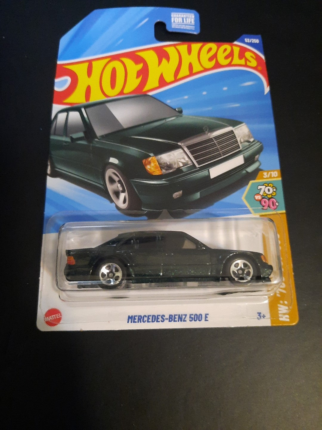 2025 Hot Wheels MERCEDES BENZ 500E, Green, 52/250 NEW 