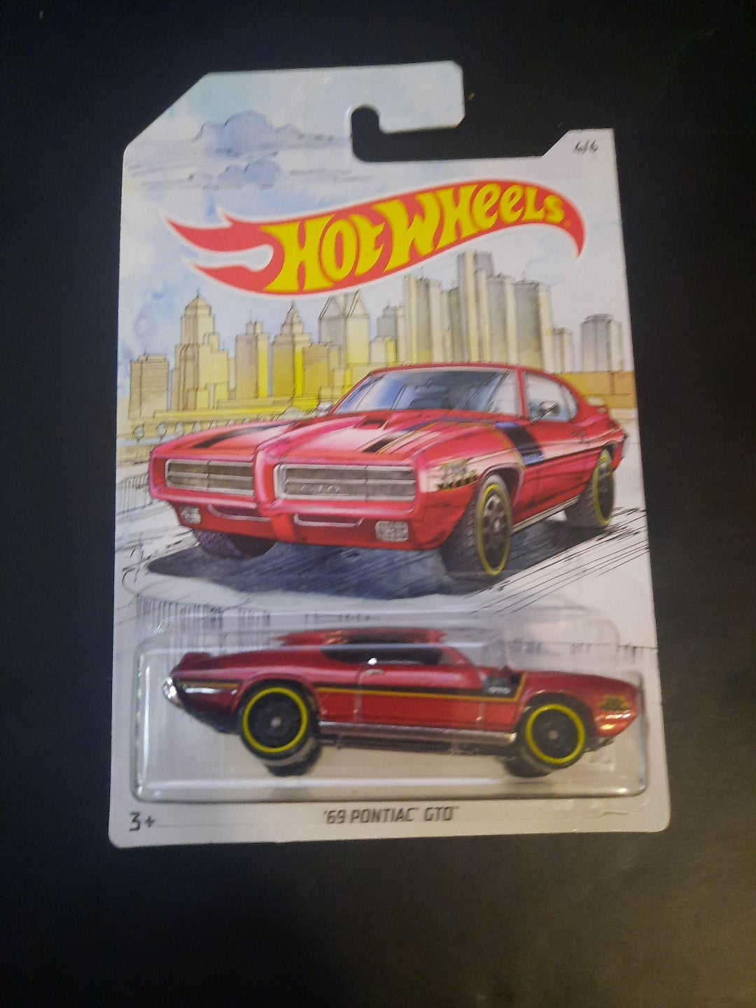 2018 Hot Wheels Detroit Muscle Cars 4/6 '69 Pontiac GTO Dark Red 