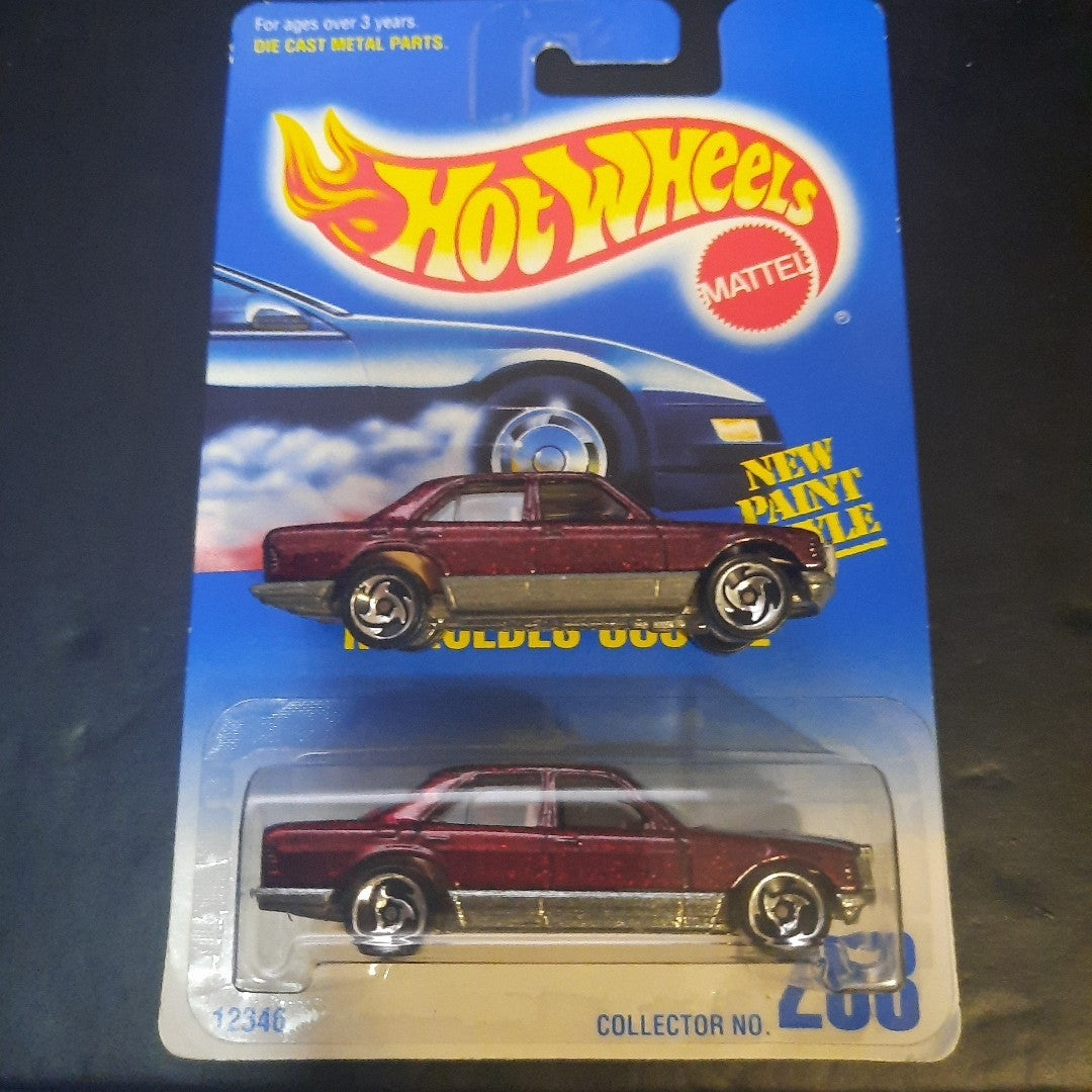 1992 HOT WHEELS BLUE CARD #253 MERCEDES 380SEL Carded/Loose 2 Pack RMF