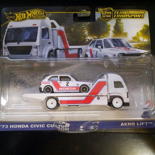 2025 Hot Wheels 73 Honda Civic Custom & Aero Lift Hot Wheels Team Transport