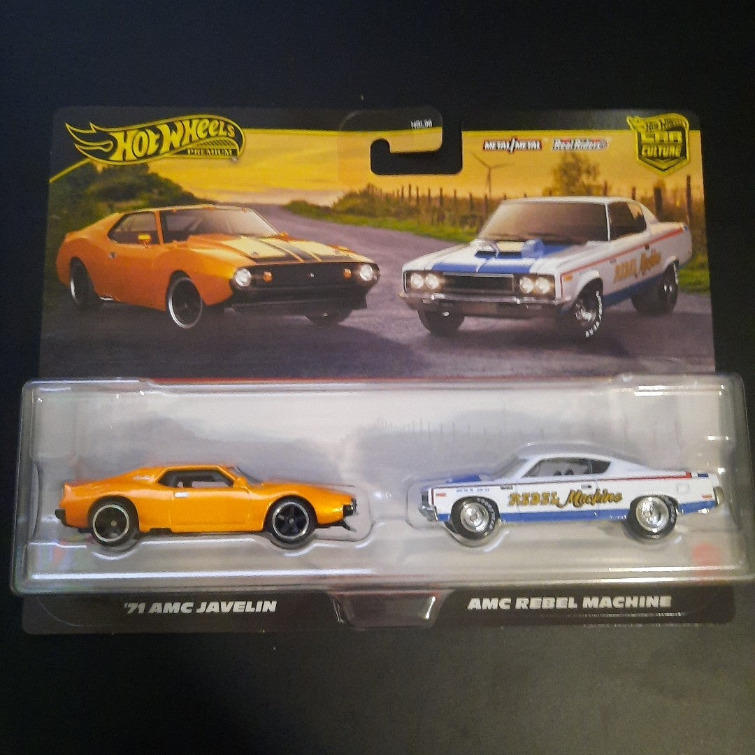 Hot Wheels Premium Car Culture Twin 2 Pack '71 AMC Javelin & AMC Rebel Machine