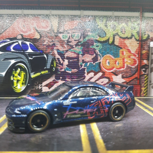 CUSTOM Nissan Skyline GT-R R33 Blue Flake HKSwith Premium Wheels W/ Rubber Tires