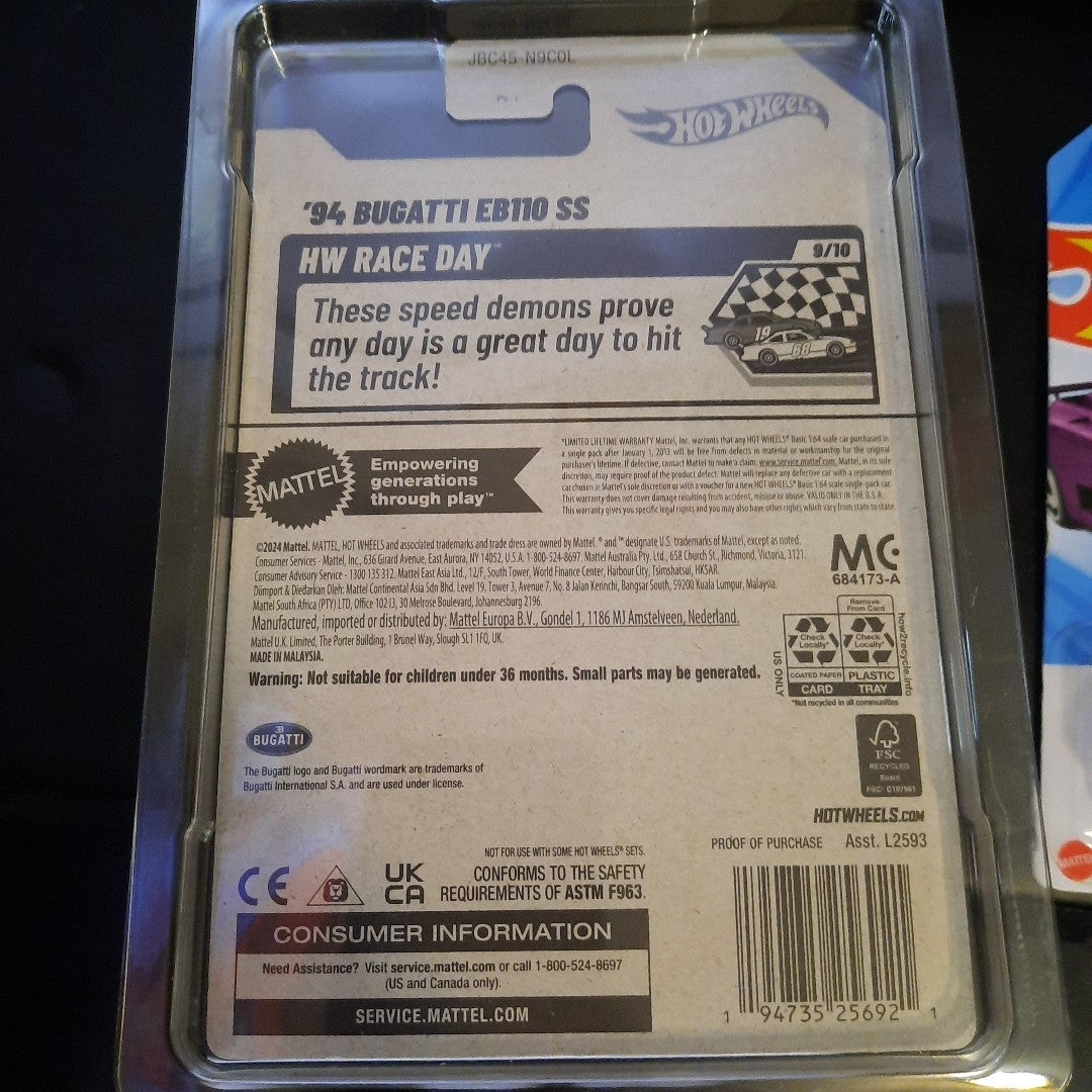2025 Hot Wheels 94 Bugatti EB110 SS STH With Protector And Mainline 