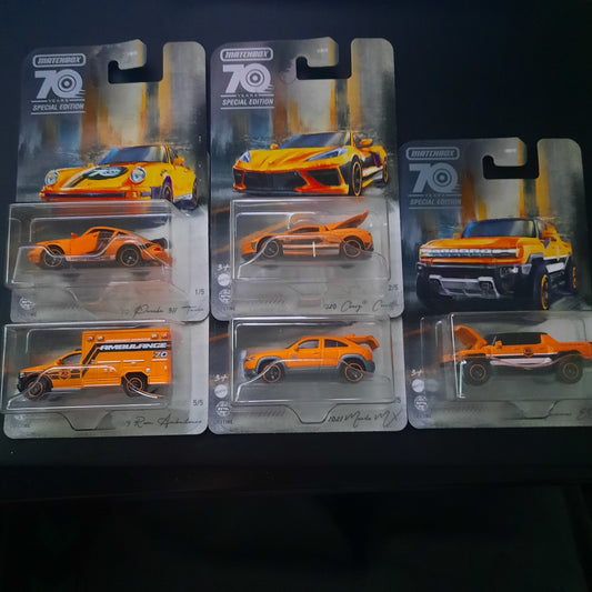 Matchbox 70th Anniv Moving Parts Set of 5