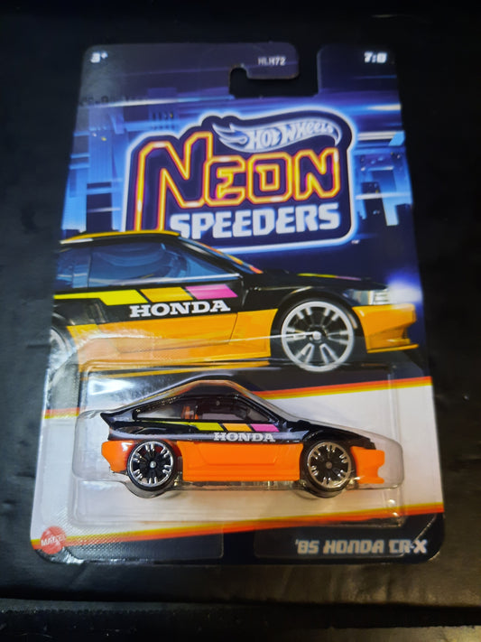2025 Hot Wheels Neon Speeders 85 Honda CR-X chase metal base
