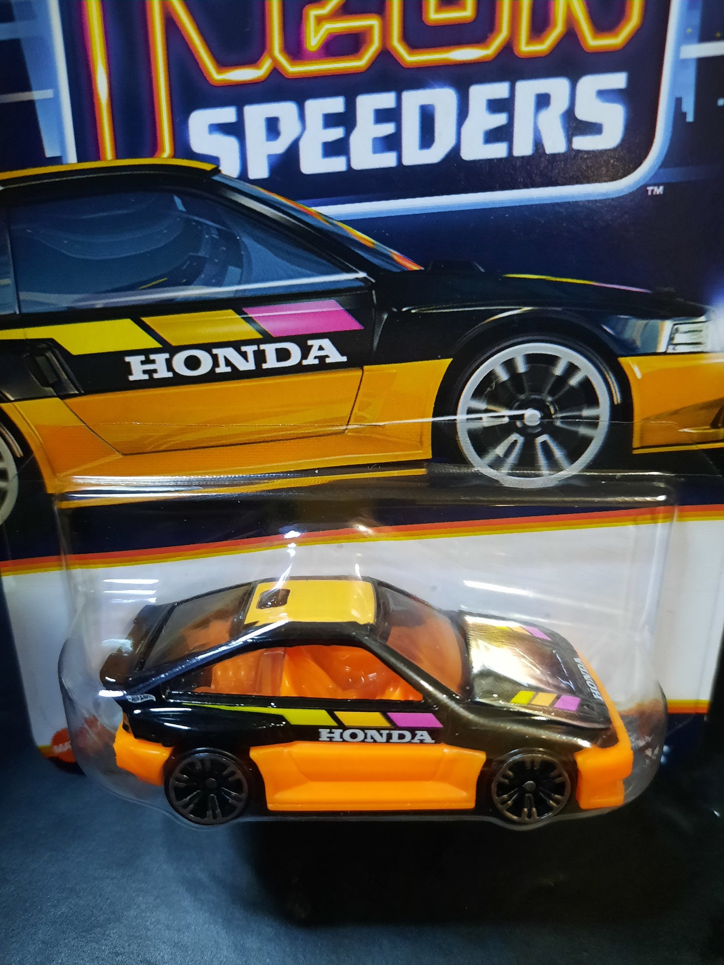 2025 Hot Wheels Neon Speeders 85 Honda CR-X chase metal base